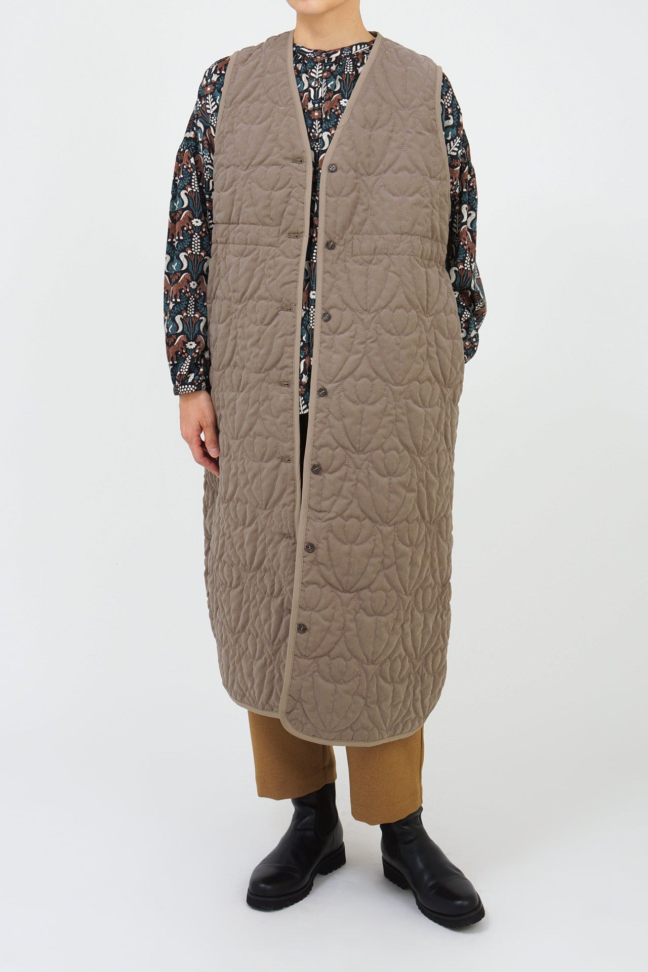 tulip quilt Long Vest | marble SUD(マーブルシュッド)公式通販