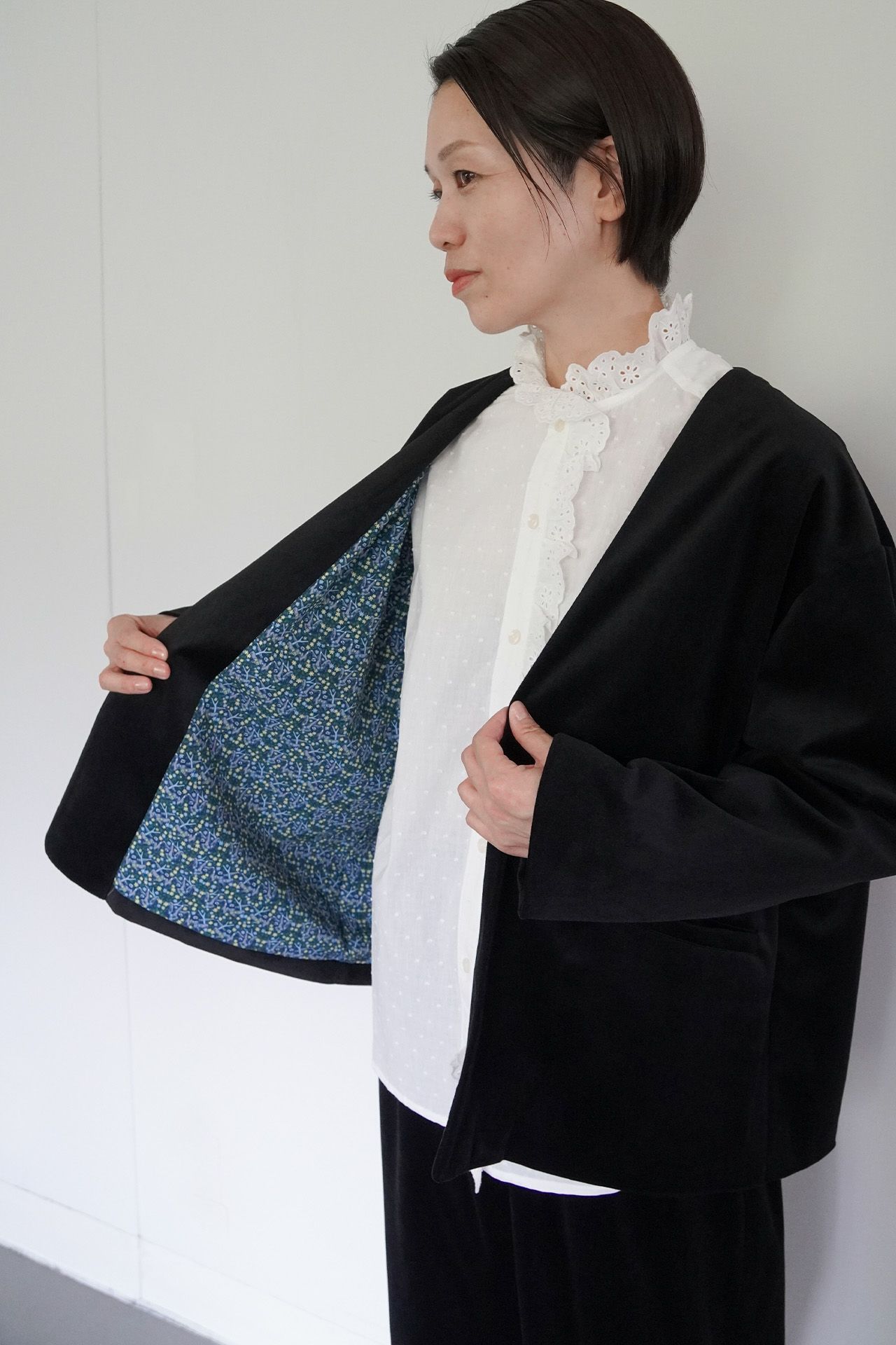 2024AW【美品】marble SUD ベロア JK ジャケット ブラック ベロア JK 06EF073175 | marble SUD (Women/大きいサイズ