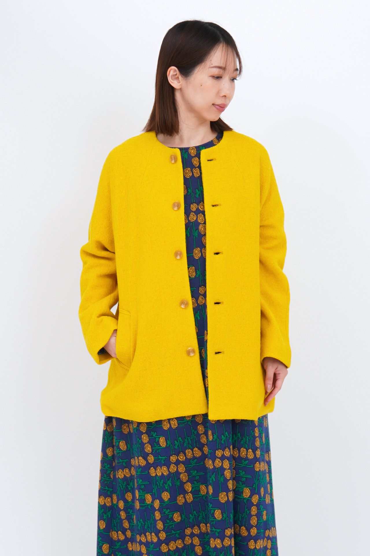 ノーカラー ショートCoat | marble SUD(マーブルシュッド)公式通販