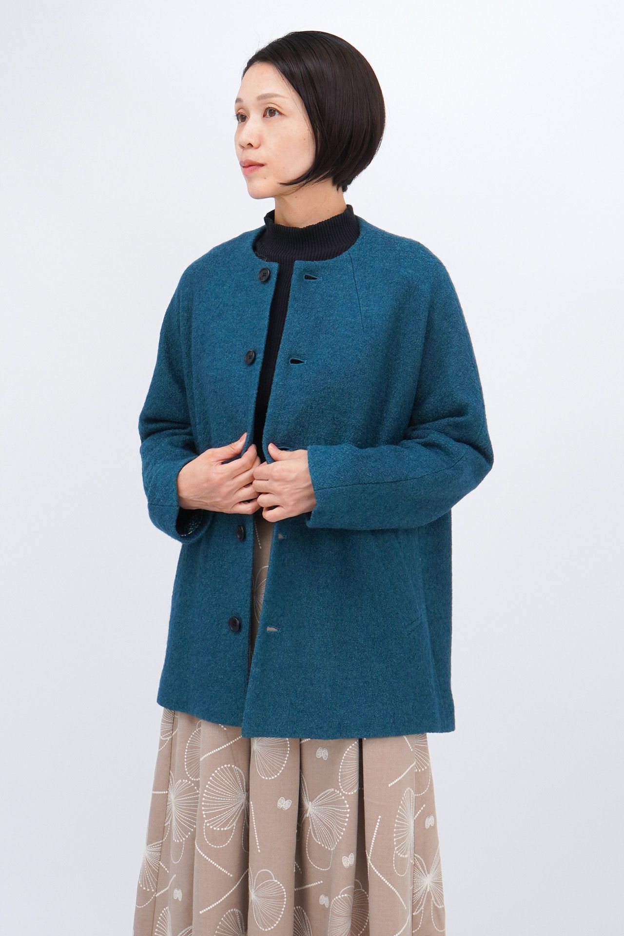 ノーカラー ショートCoat | marble SUD(マーブルシュッド)公式通販