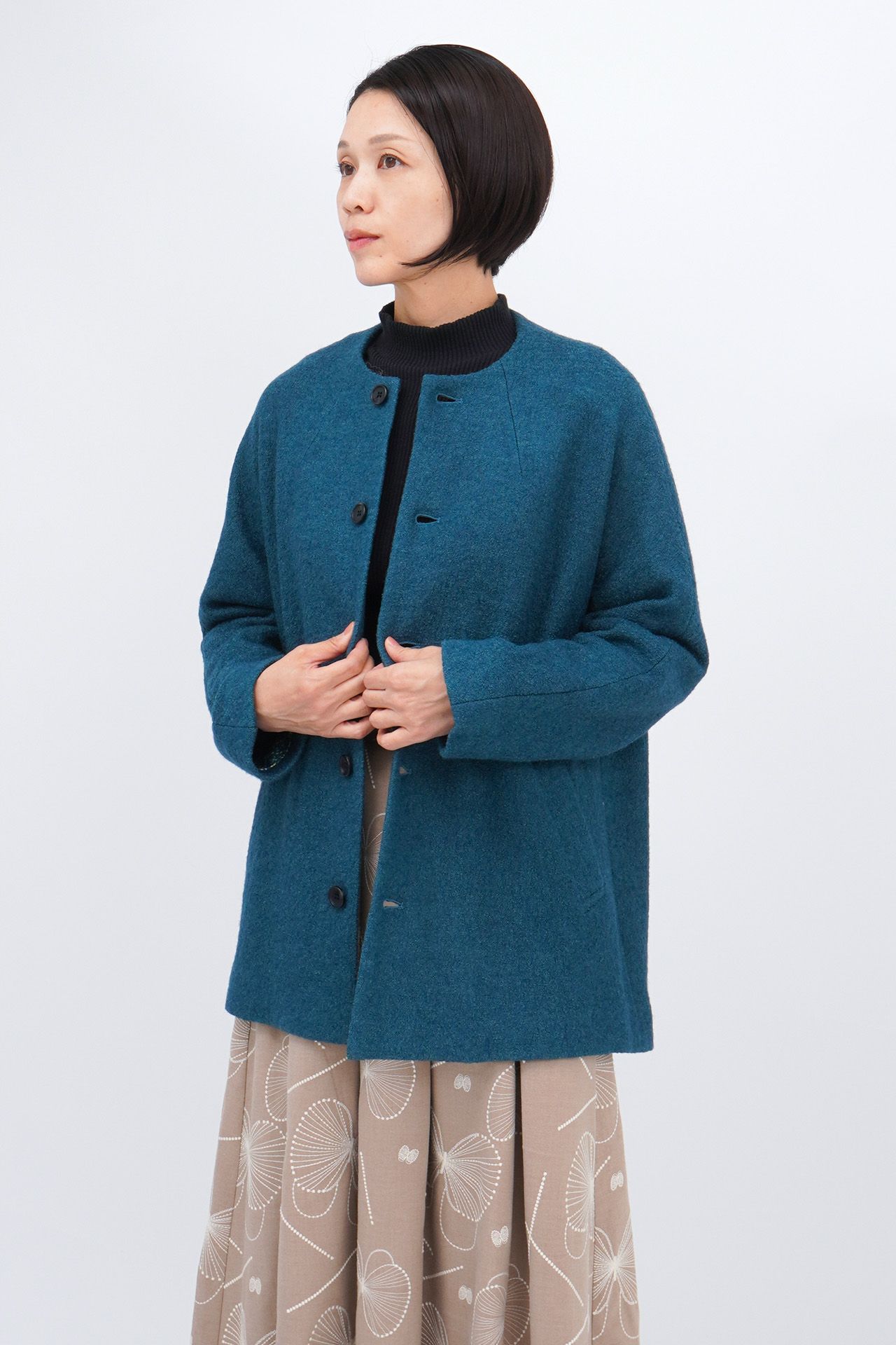 PESQUEIRA × くだらない marble sud ショートボアキルトジャケット