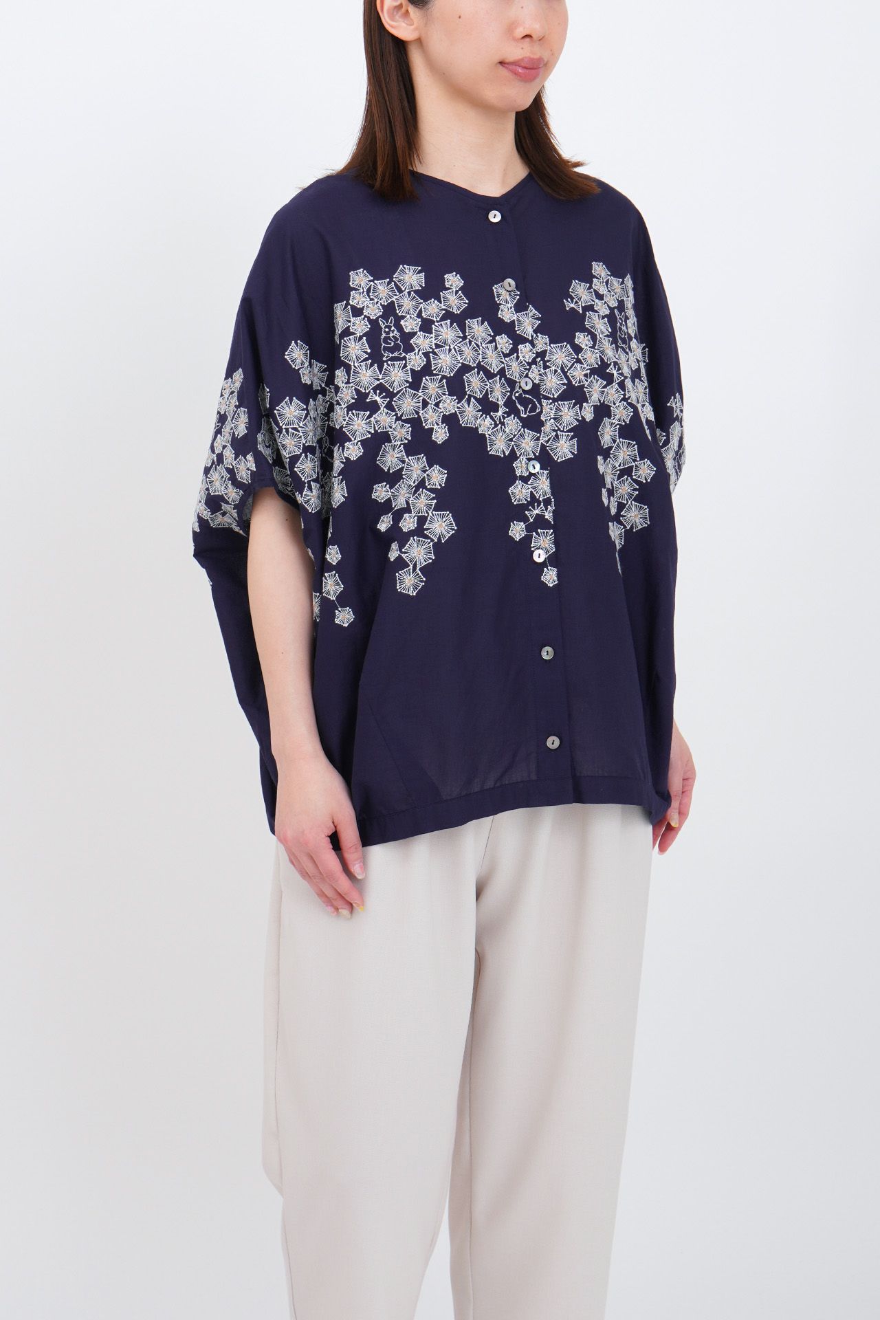 【日本製】 EMB SUD(マーブルシュッド marble | ブラウス 2WAY shibazakura トップス