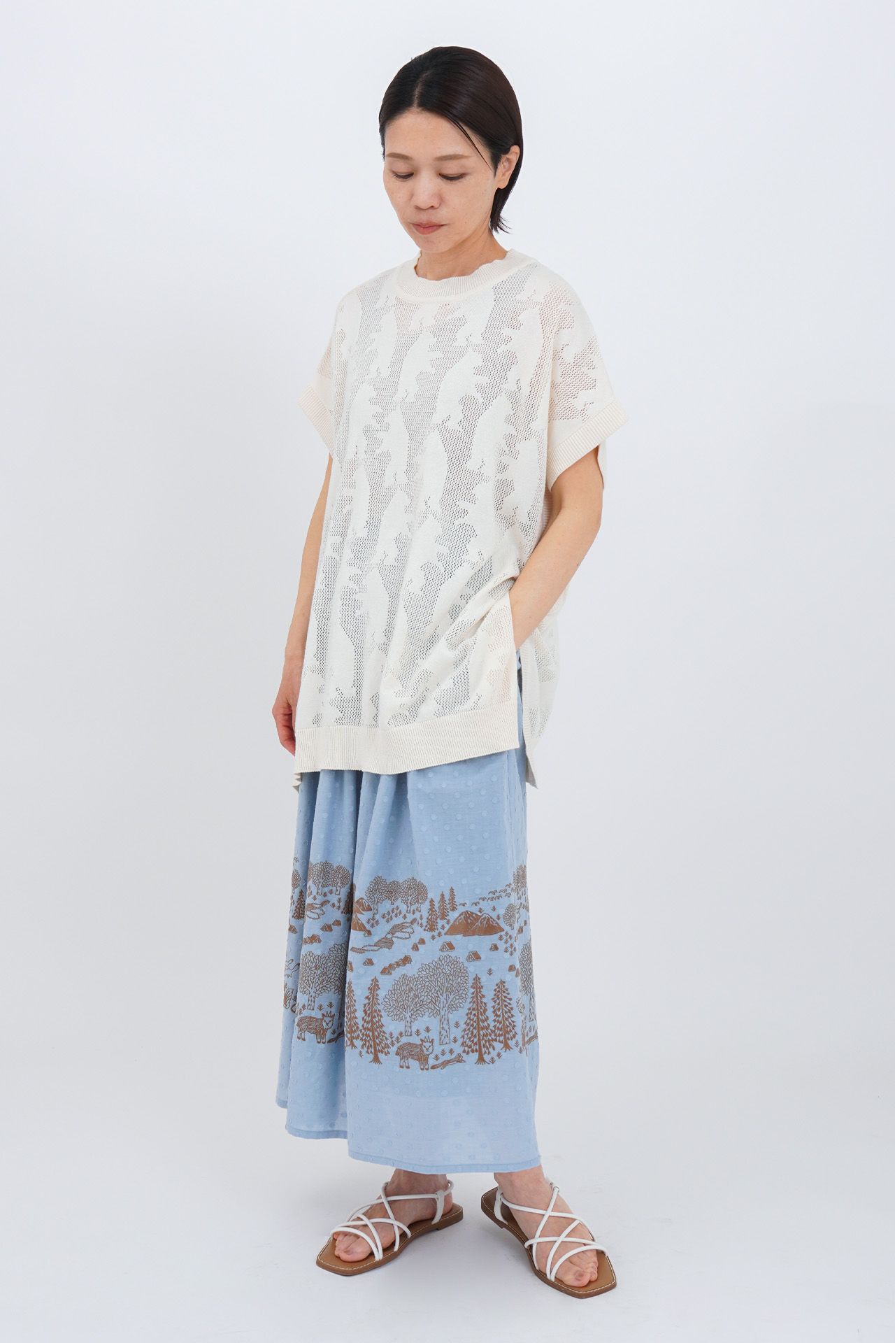 EMB shirakawago ギャザースカート | marble SUD(マーブル