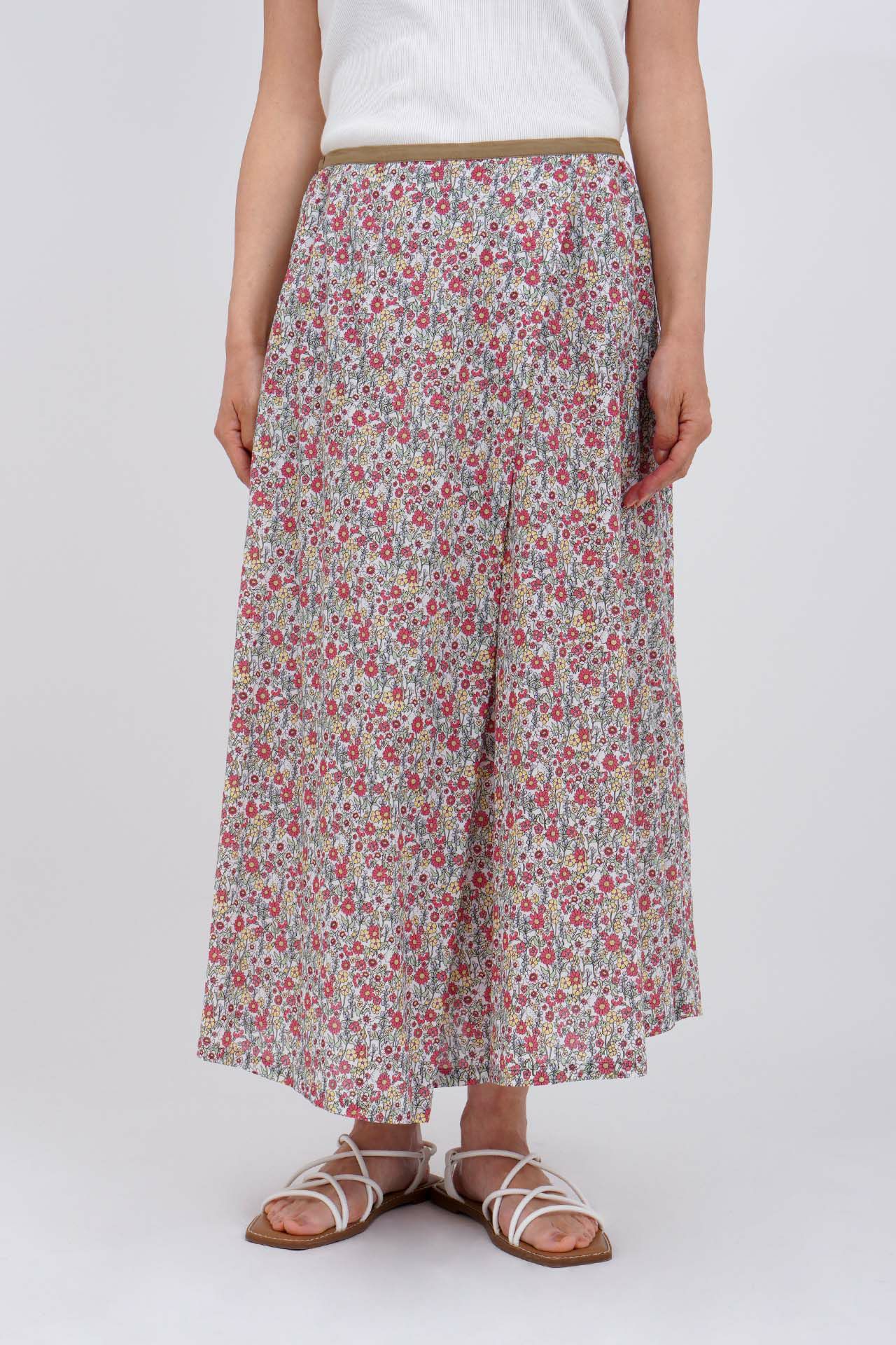 新品 marble SUD フラワービションタックスカート コットン 花柄 新品 marble SUD フラワービションタックスカート コットン 花柄