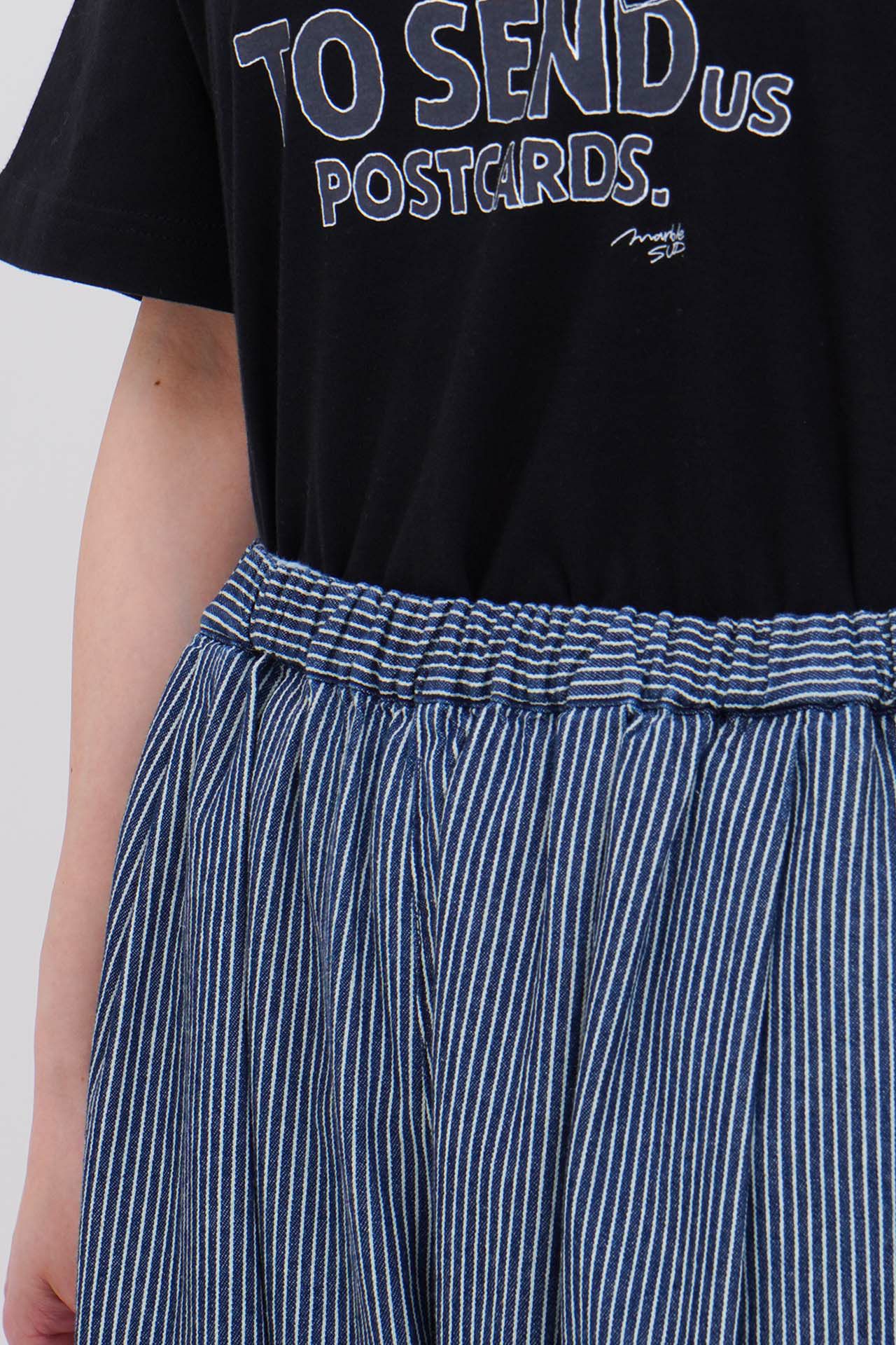 mable sud 新品新作☆ヒッコリー 裾タックボリュームパンツ。 着用レビュー／今季大注目！裾タックボリュームパンツ | marble
