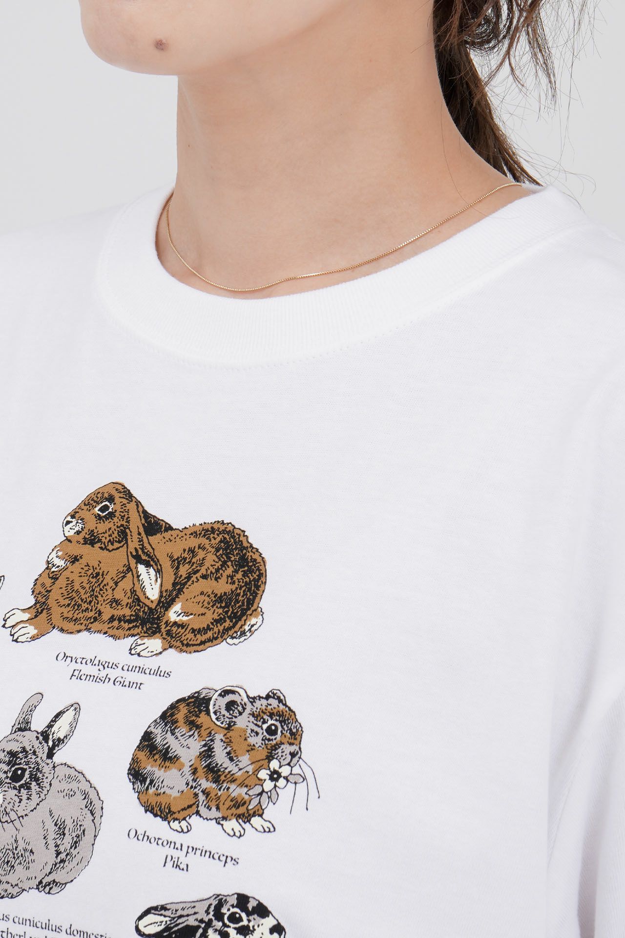 新品・:*marbleSUDウサギ刺繍入りグレー半袖トップス Zukan Rabbit S/S Tシャツ | marble SUD(マーブルシュッド)公式通販
