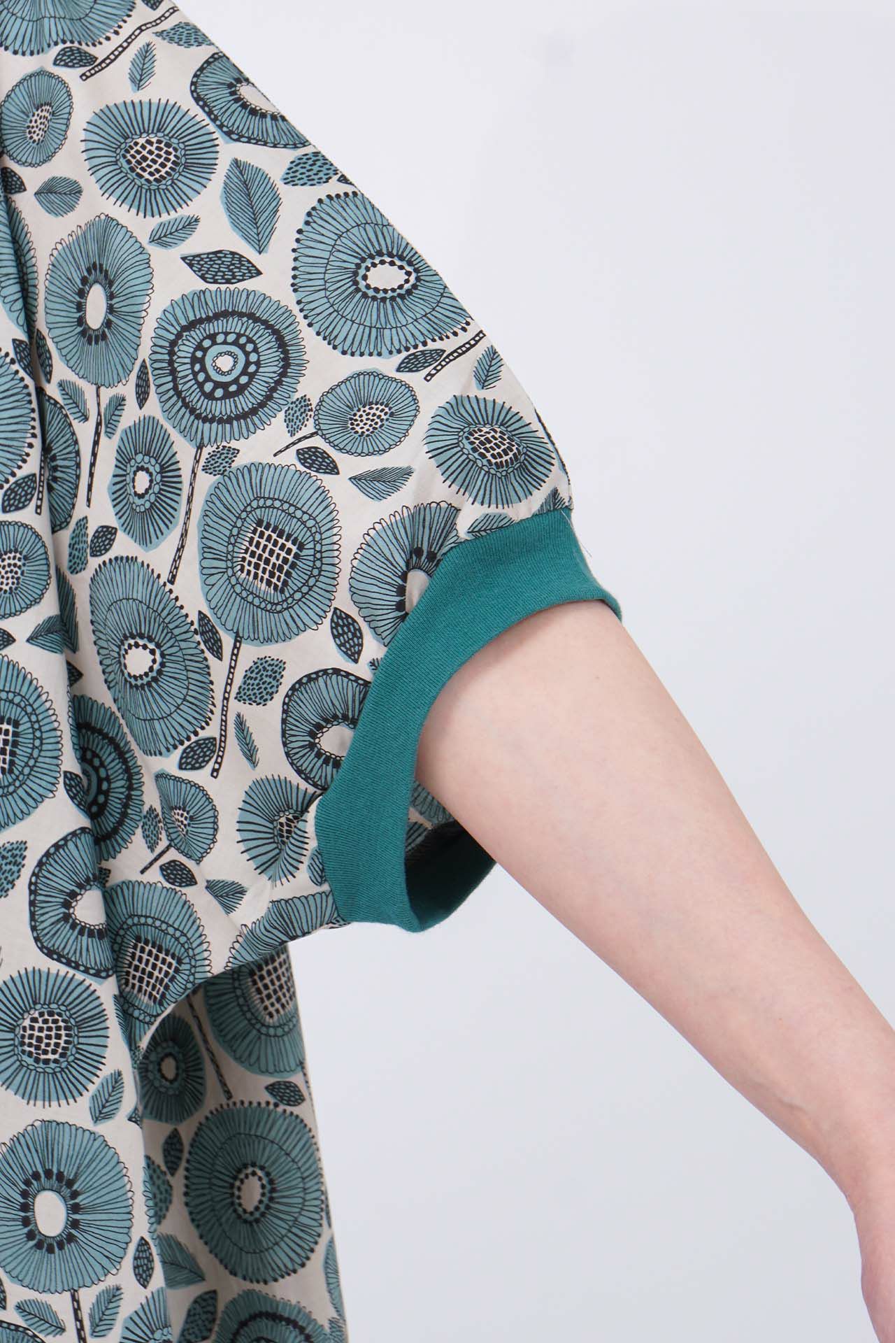 marble SUDマーブルシュッドSunflower サンフラワーワンピース Sunflower 袖口リブワンピース | marble SUD(マーブルシュッド