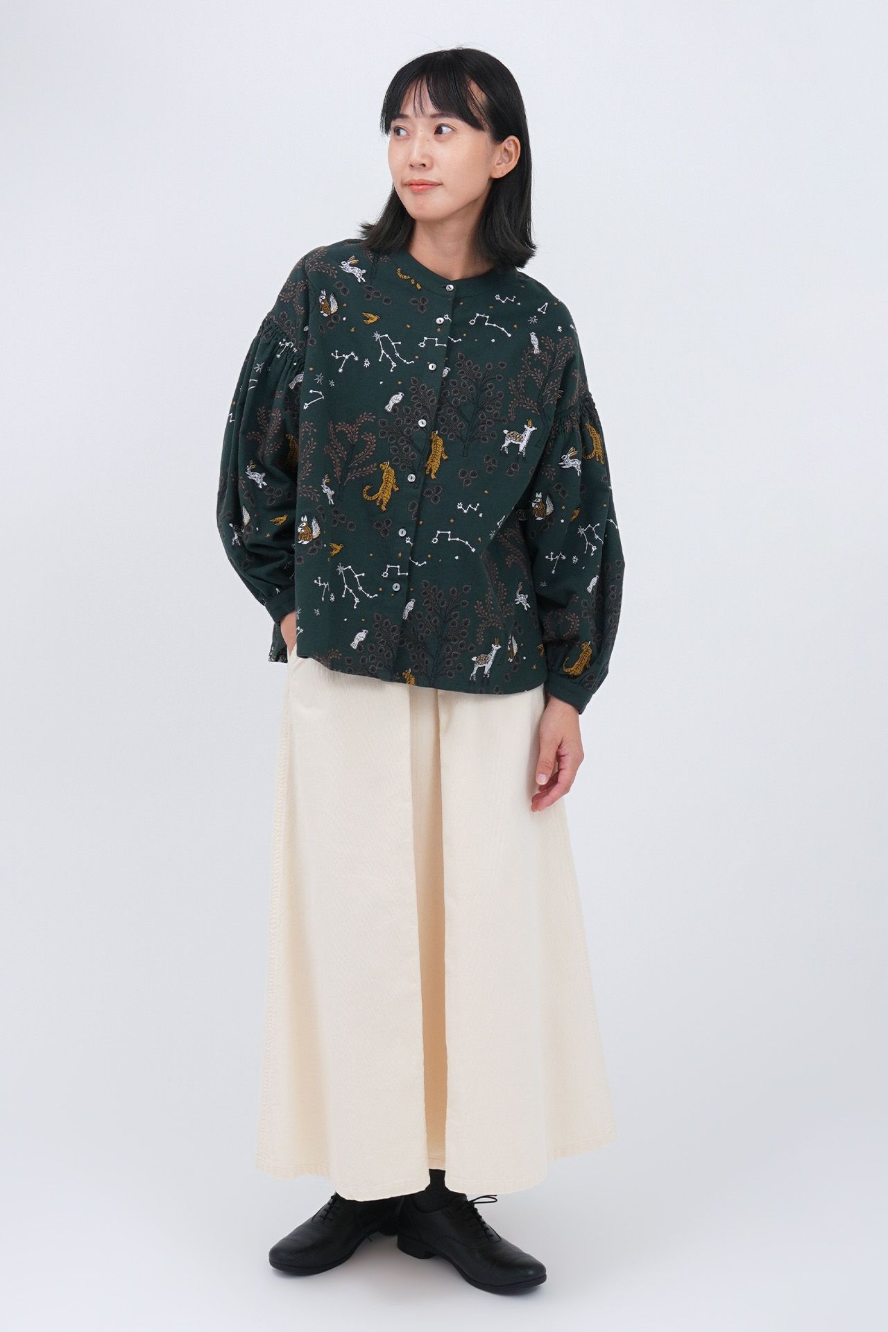 mable sud 新作新品☆starry forestソデシャーリングブラウス starry forest ソデシャーリングブラウス | marble SUD(マーブル