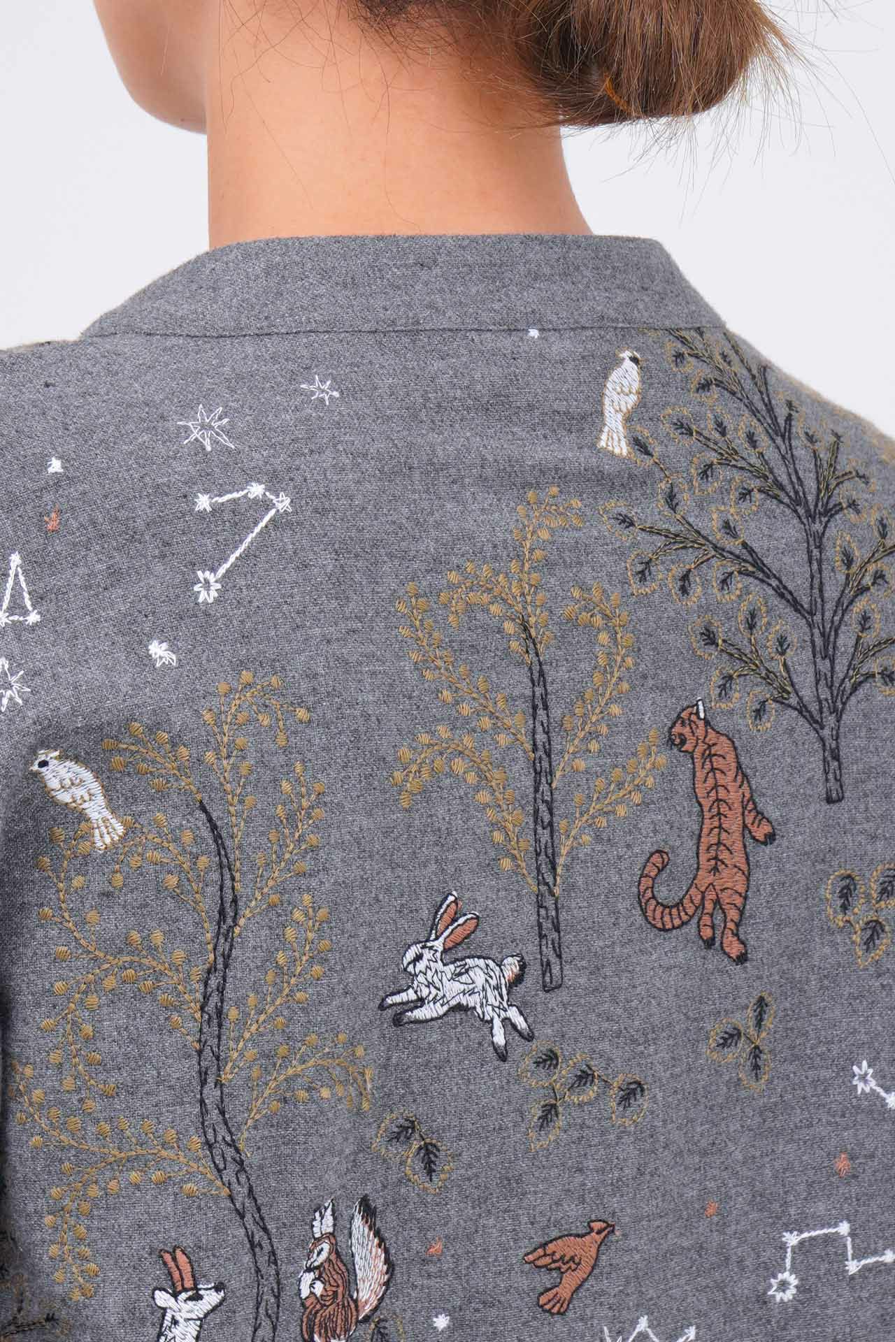 starry forest ソデシャーリングブラウス | marble SUD(マーブル