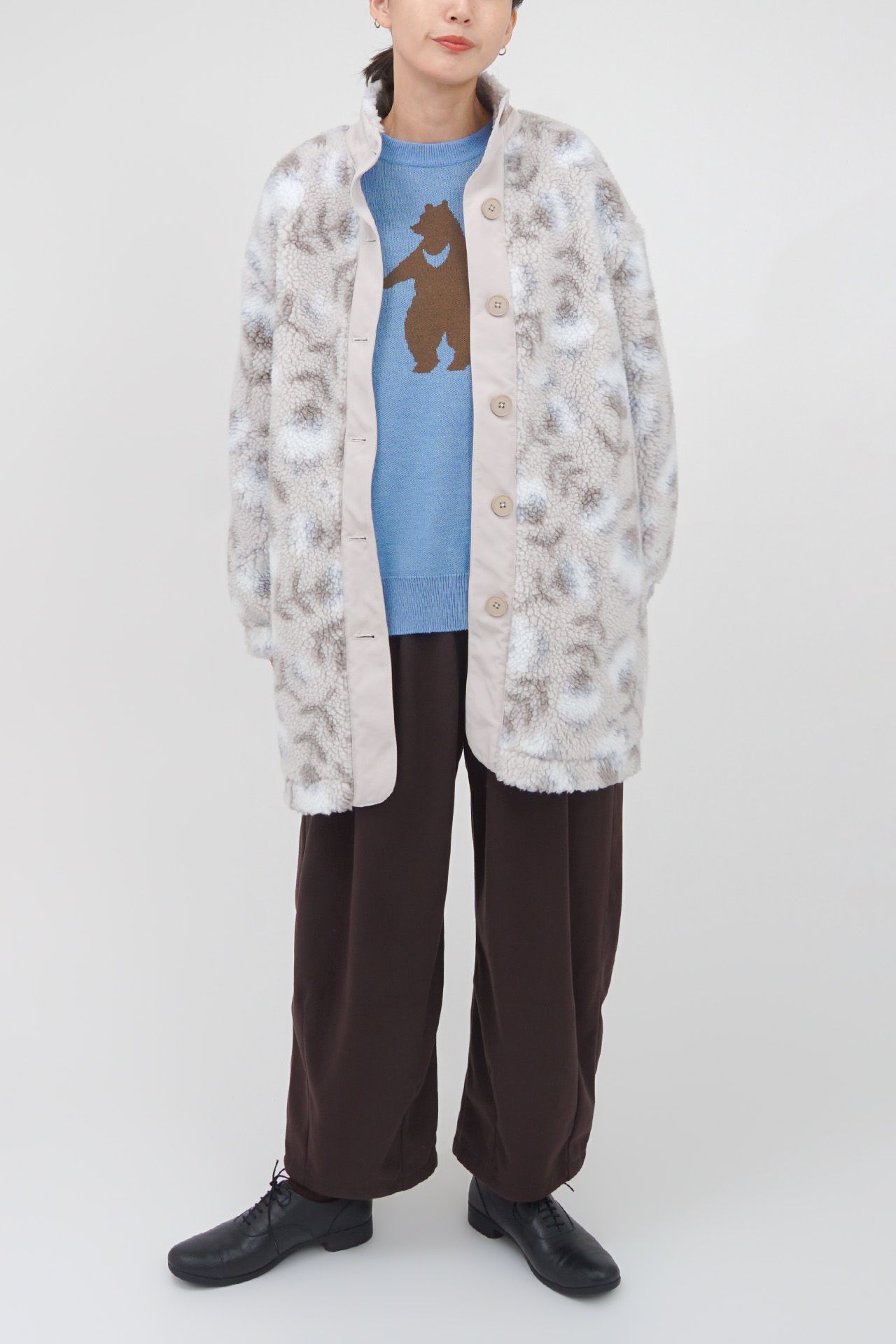 fuwa fuwa flower スタンドカラーコート | marble SUD(マーブル