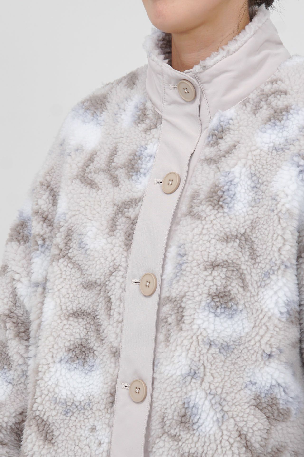 fuwa fuwa flower スタンドカラーコート | marble SUD(マーブル