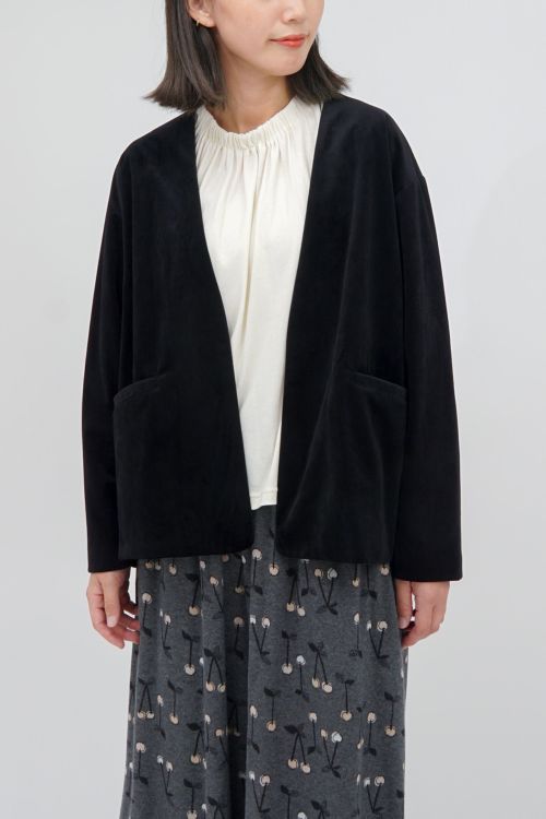 2024AW【美品】marble SUD ベロア JK ジャケット ブラック 2024AW【美品】marble SUD ベロア JK ジャケット ブラック