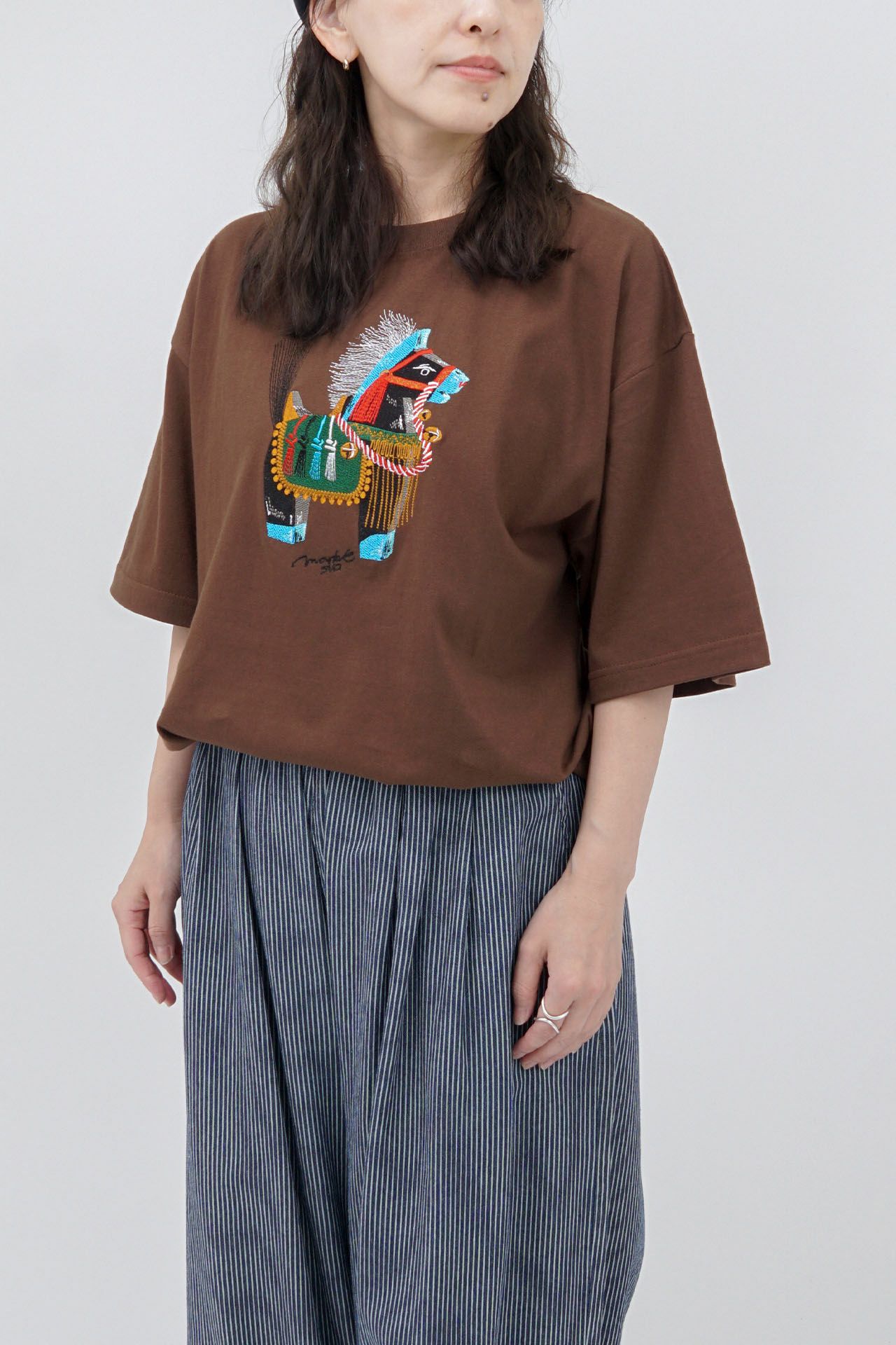 あちゃちゅむ　トラBig Tシャツ AHCAHCUM あちゃちゅむ<br>植物図鑑 big T 04クロ