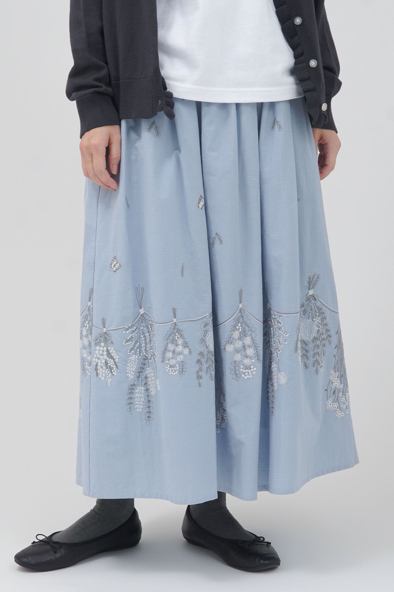 EMB swag(綿) ギャザースカート | marble SUD(マーブルシュッド)公式通販