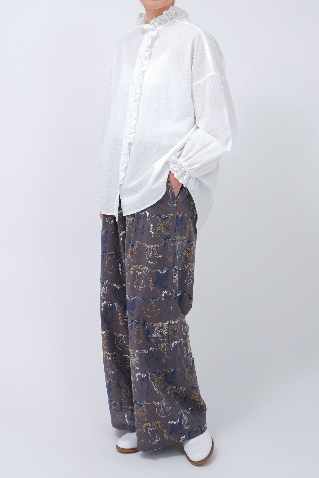 EMBナマケモノ ワイドパンツ | marble SUD(マーブルシュッド)公式通販