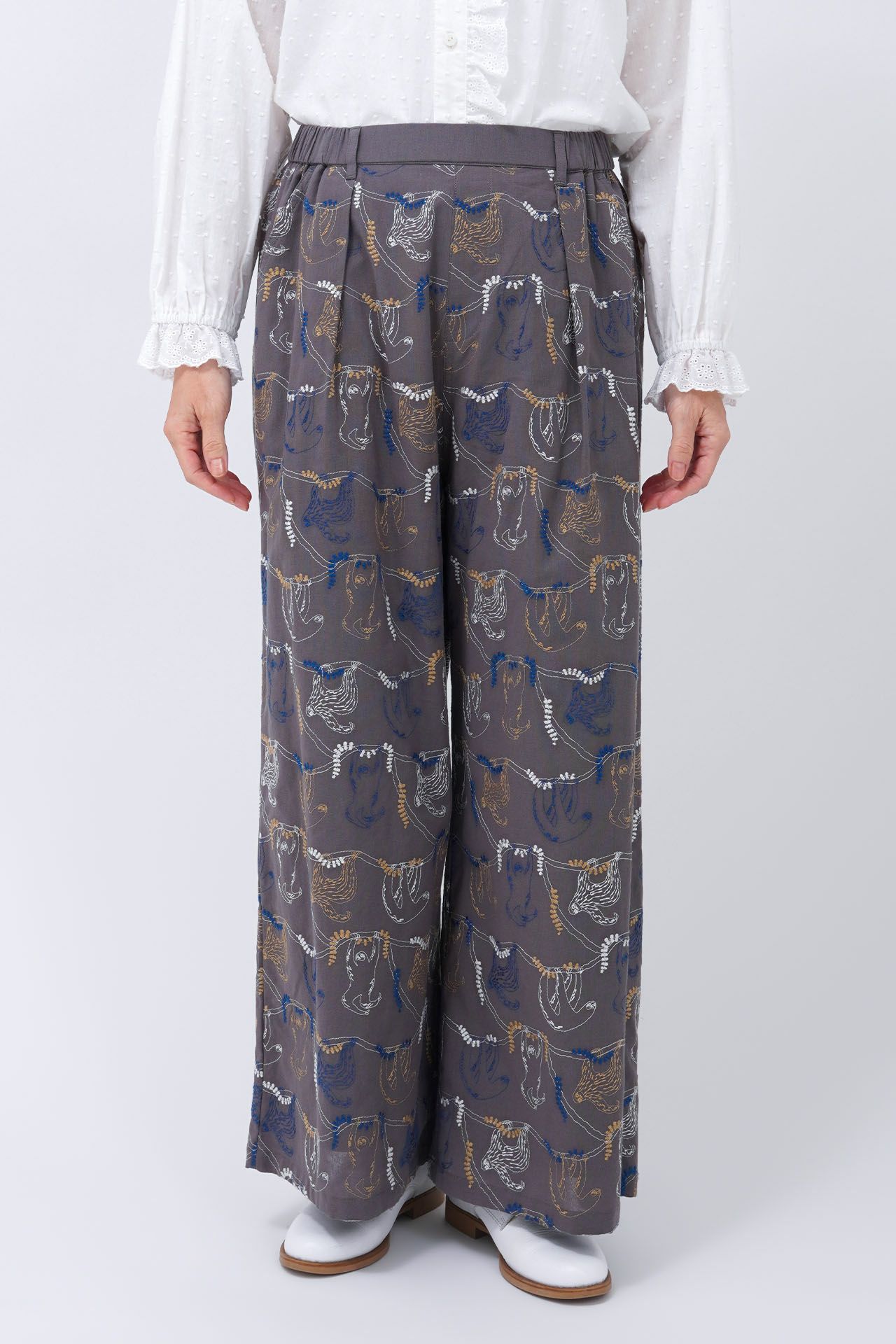 EMBナマケモノ ワイドパンツ | marble SUD(マーブルシュッド)公式通販