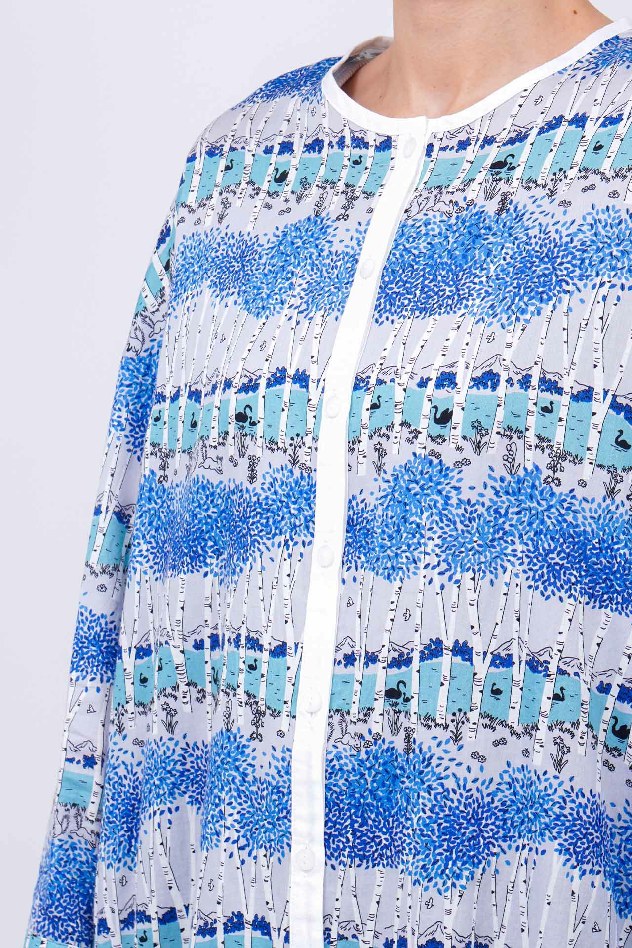 shirakaba ノーカラーシャツワンピース | marble SUD(マーブルシュッド