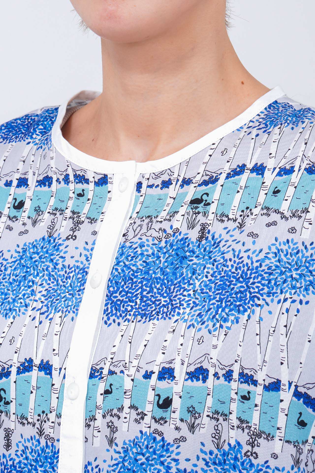 shirakaba ノーカラーシャツワンピース | marble SUD(マーブルシュッド