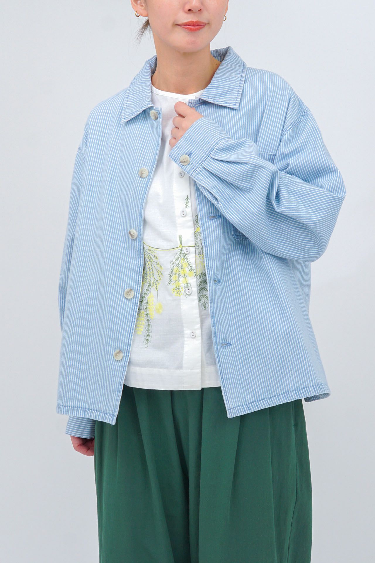 THE FLAT HEAD ピンヒッコリー ワークジャケット