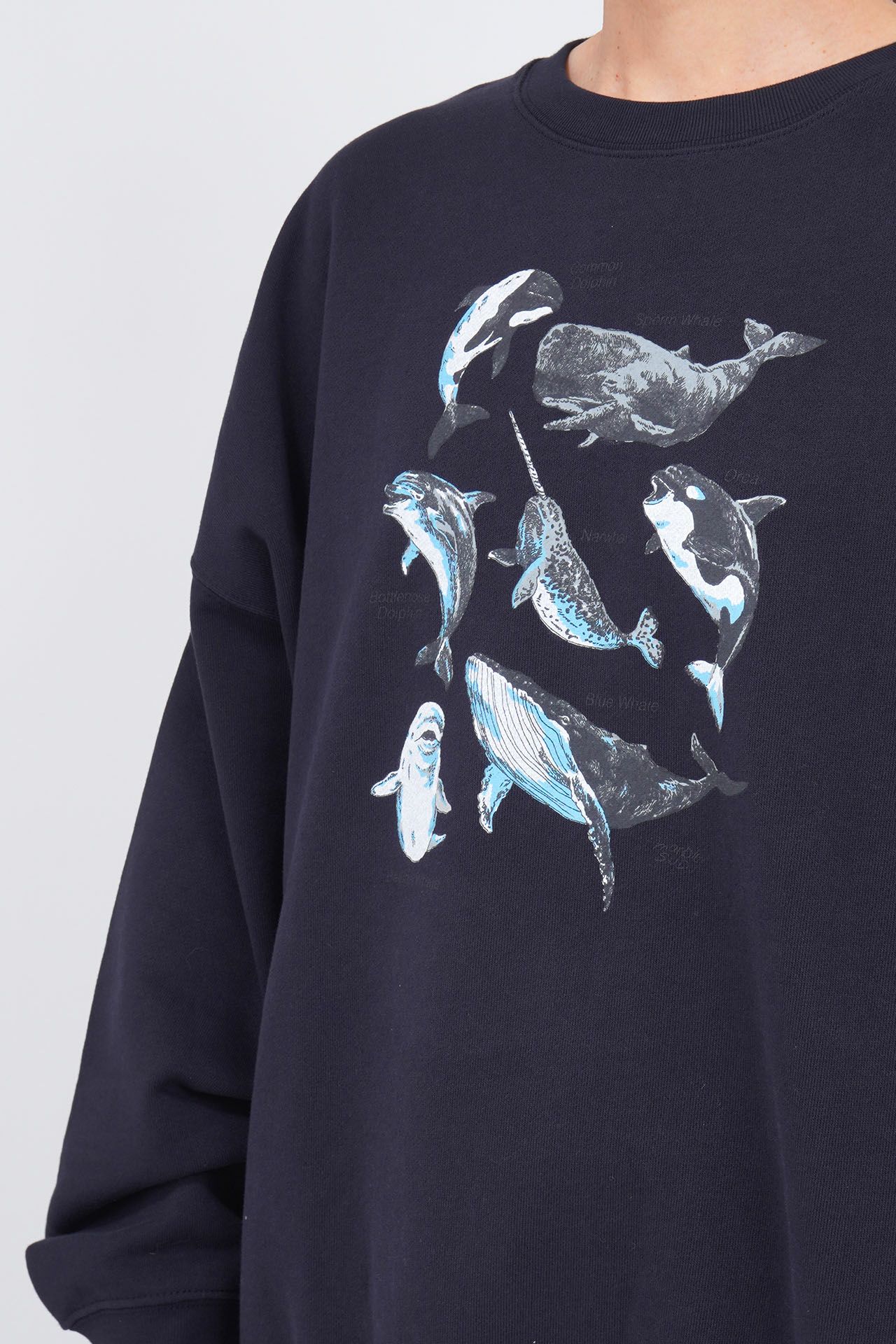 Zukan Whale LONG SWEAT | marble SUD(マーブルシュッド)公式通販