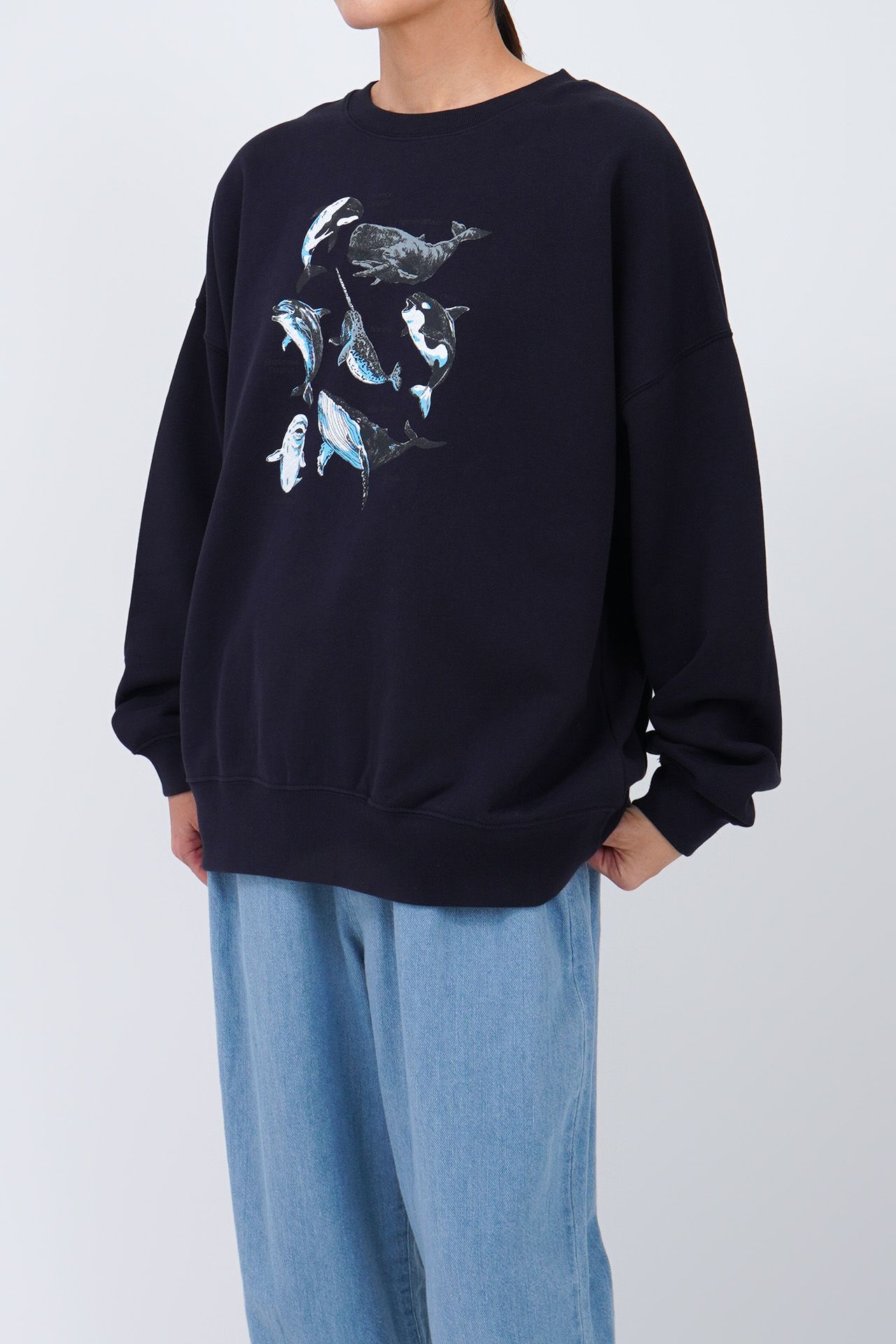 Zukan Whale LONG SWEAT | marble SUD(マーブルシュッド)公式通販