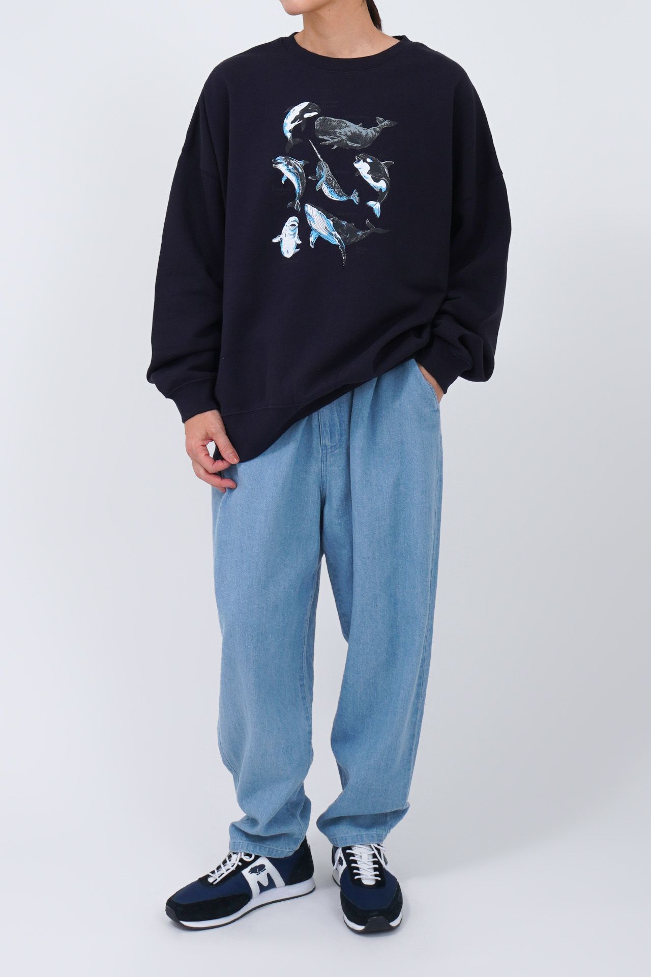 Crewneck stone  navy (ぽんのために) Nap Sweat Crewneck(S 01:Navy): ALL｜jackman日本公式サイト
