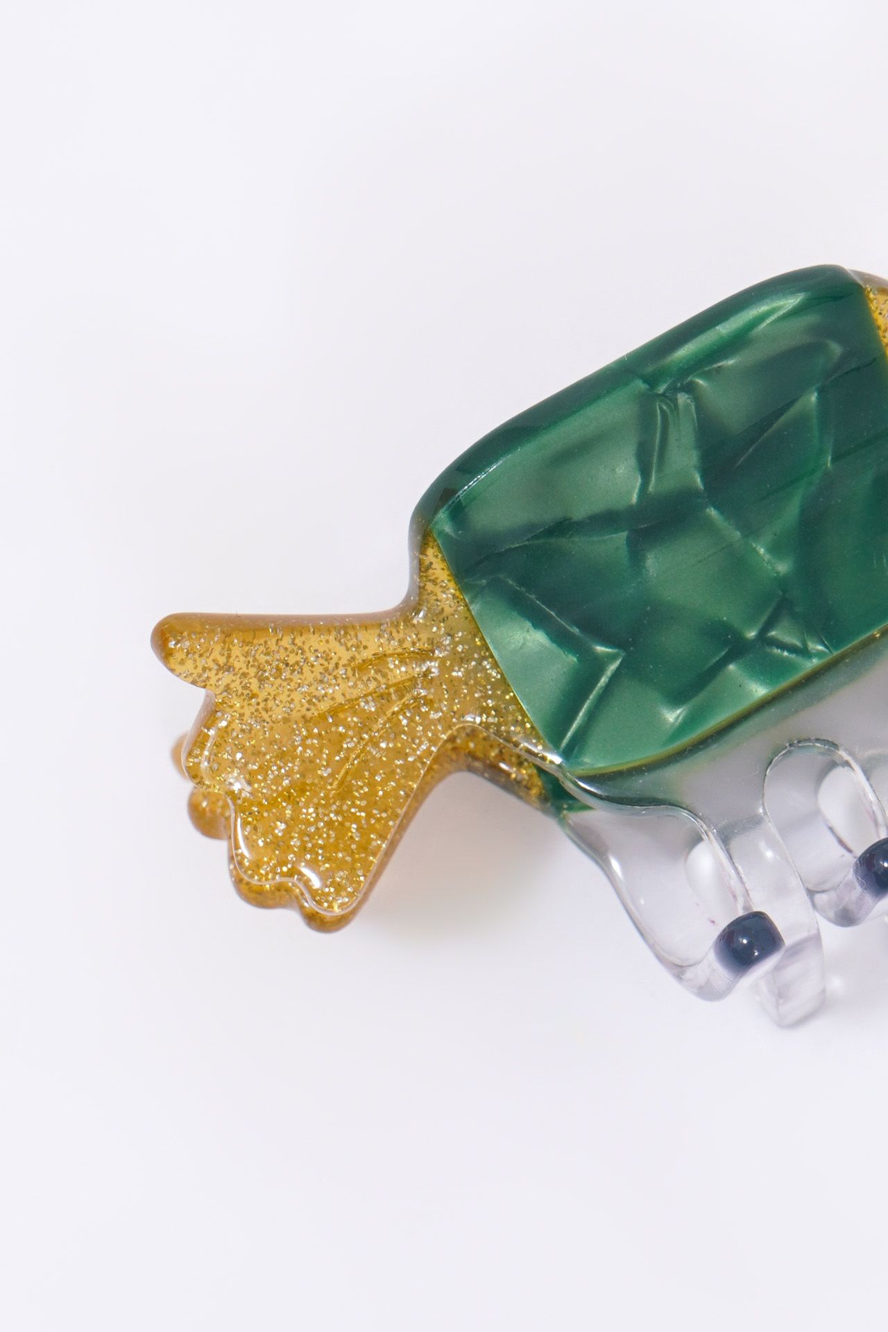 CZ green christmas candy mini hair claw | marble SUD(マーブル